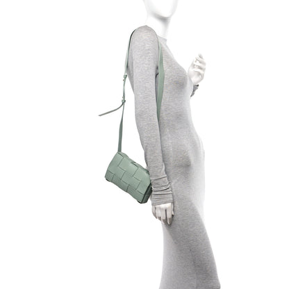 Bottega Veneta Lambskin Maxi Intreccio Small Cassette Crossbody Bag New Sauge 2 of 10
