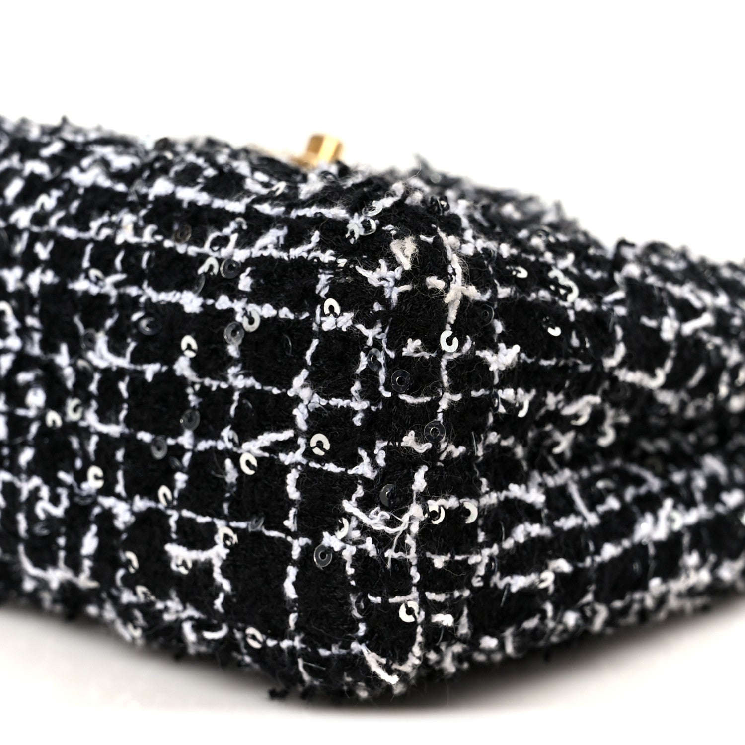 Chanel Tweed Quilted Nano Kelly Shopper Black White 10 of 10