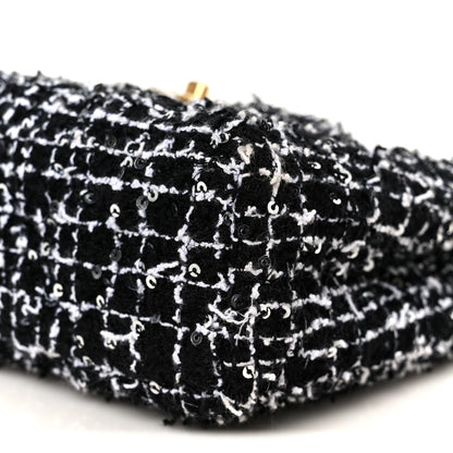 Chanel Tweed Quilted Nano Kelly Shopper Black White 10 of 10