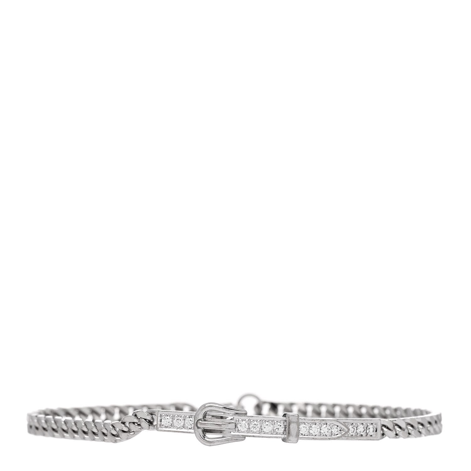 Hermes 18K White Gold Diamond Etriviere Bracelet 1 of 4