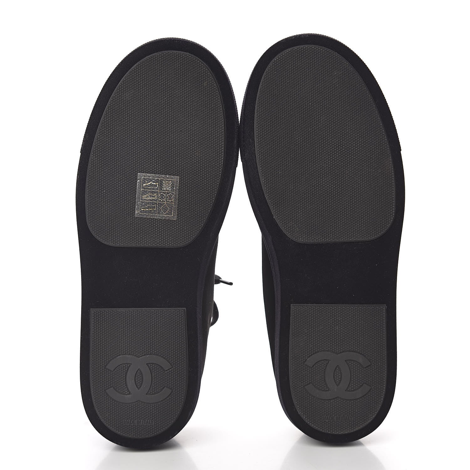Chanel Velvet Womens CC Sneakers 36 Black 5 of 9