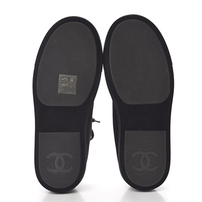 Chanel Velvet Womens CC Sneakers 36 Black 5 of 9