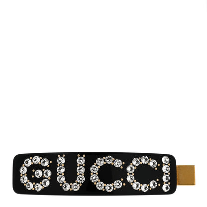 Gucci Resin Crystal Single Hair Barrette Black 1 of 3