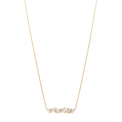 Suzanne Kalan 18K Yellow Gold Diamond Frenzy Bar Necklace 1 of 7