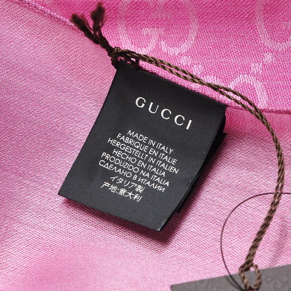 Gucci Wool Silk GG Monogram GGNat Scarf Roseate 4 of 5