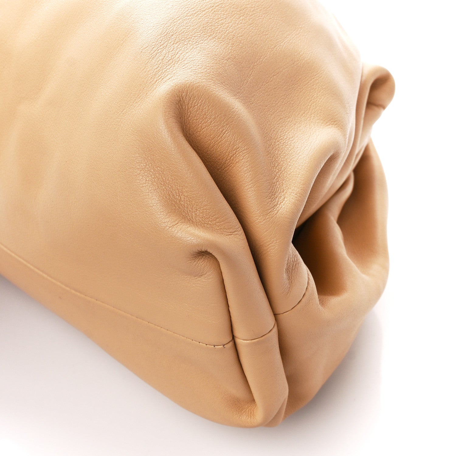 Bottega Veneta Smooth Butter Calf The Pouch Oversized Clutch Almond 11 of 12