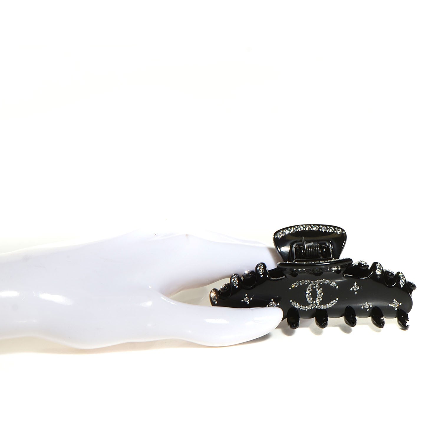 Chanel Crystal CC Hair Clip Black 2 of 4