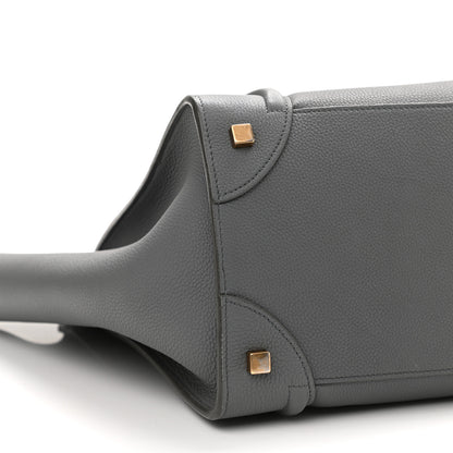 Celine Drummed Calfskin Mini Luggage Kohl 9 of 10