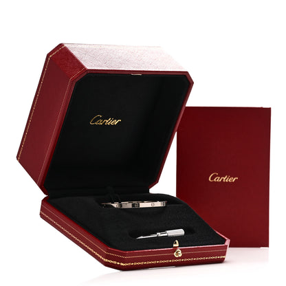 Cartier 18K White Gold Small LOVE Bracelet 17 2 of 8