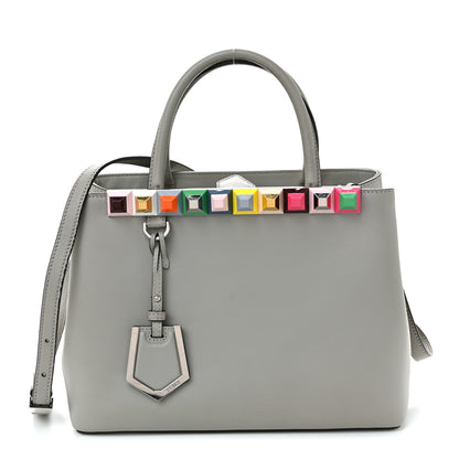 Fendi Vitello Baltico Dolce Studded Petite 2Jours Tote Ghiaccio Multicolor 1 of 10