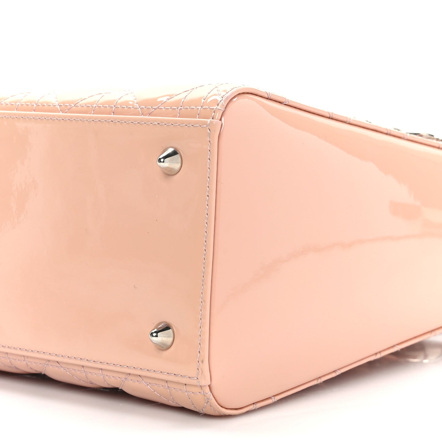 Patent Cannage Medium Lady Dior Rose Clair