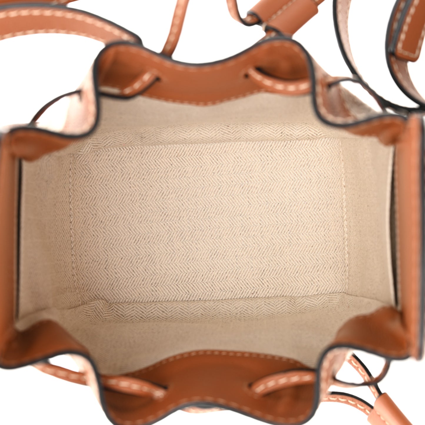 Calfskin Canvas Mini Hammock Shoulder Bag Natural Tan