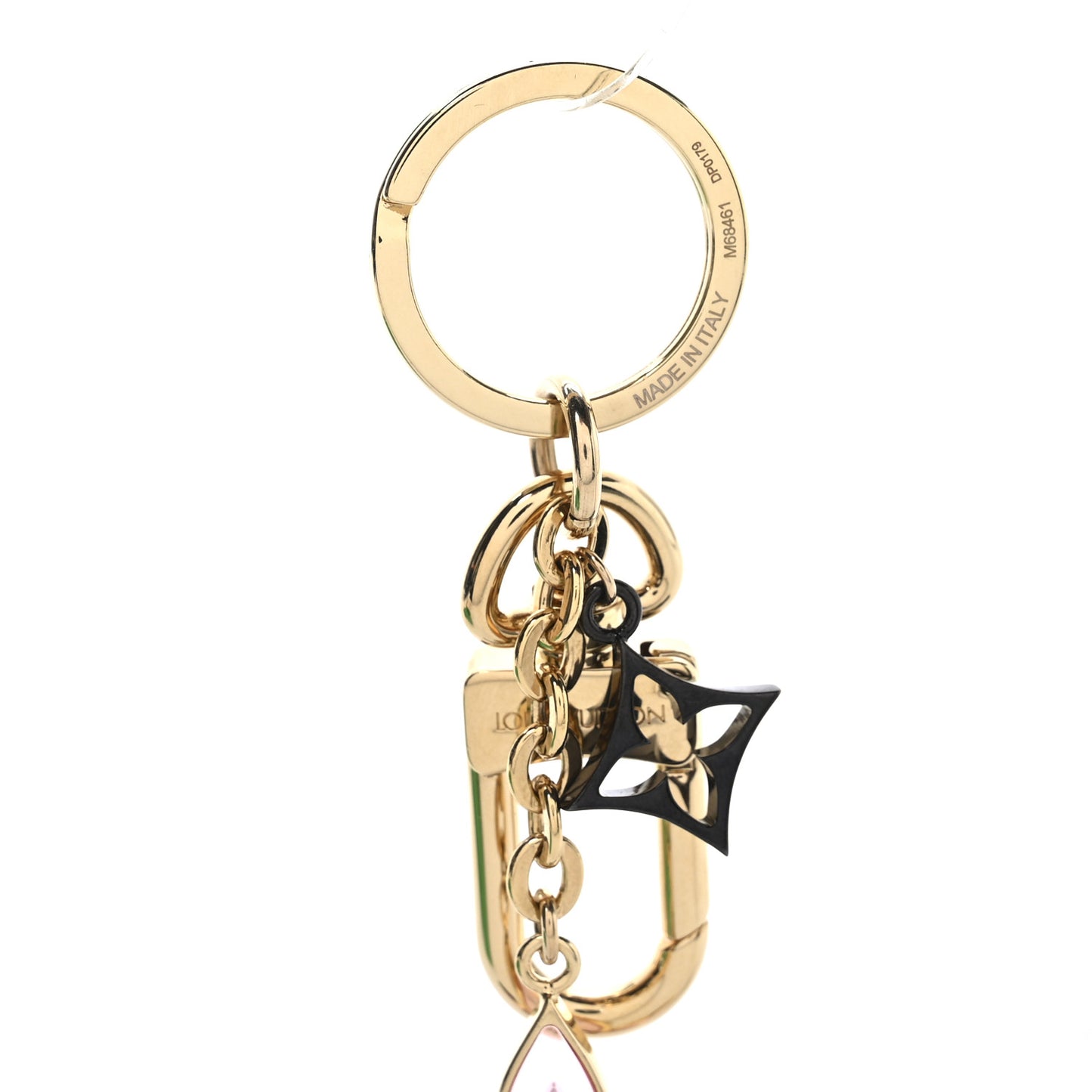 Monogram Blooming Flowers BB Bag Charm Key Holder Dore