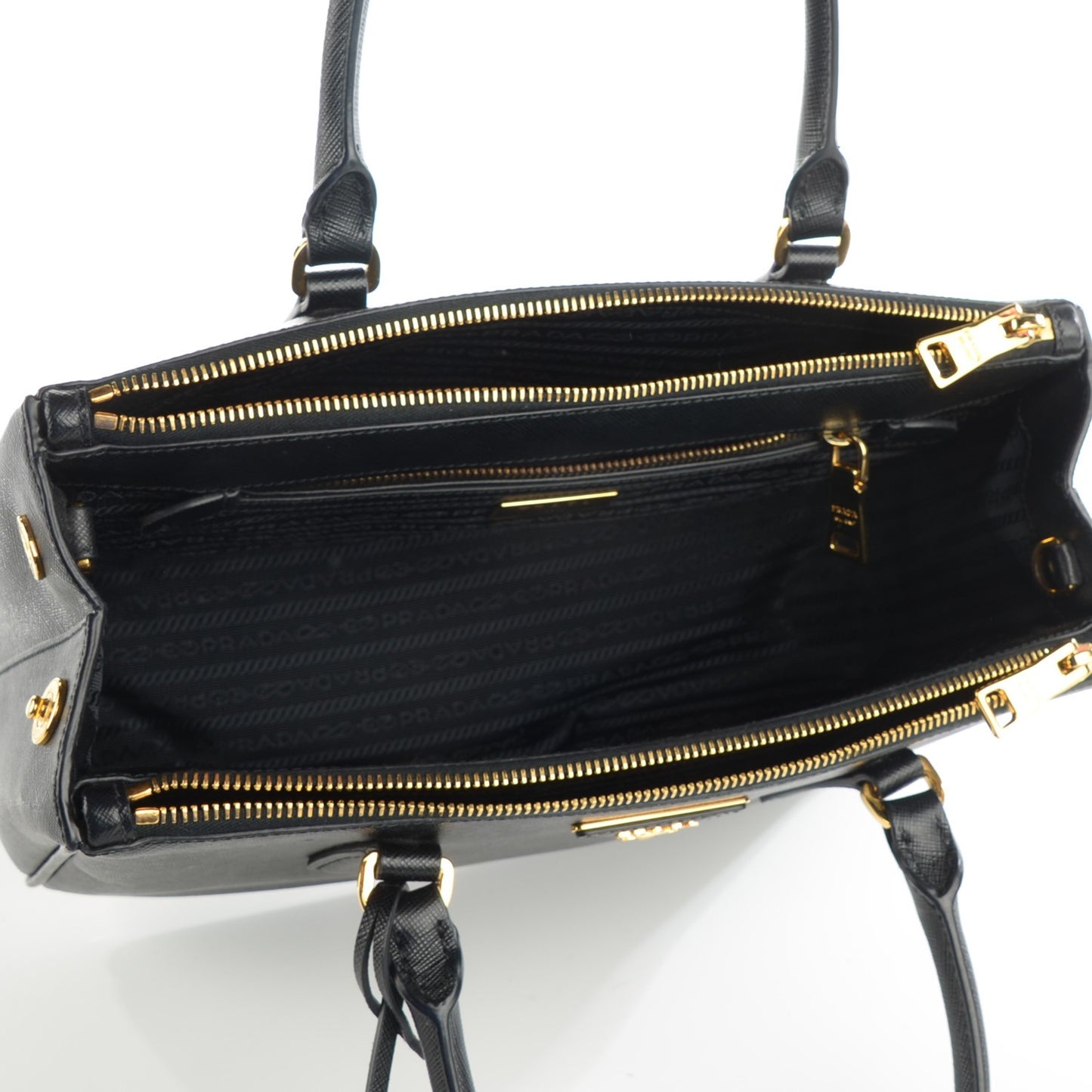 Saffiano Small Galleria Double Zip Tote Black