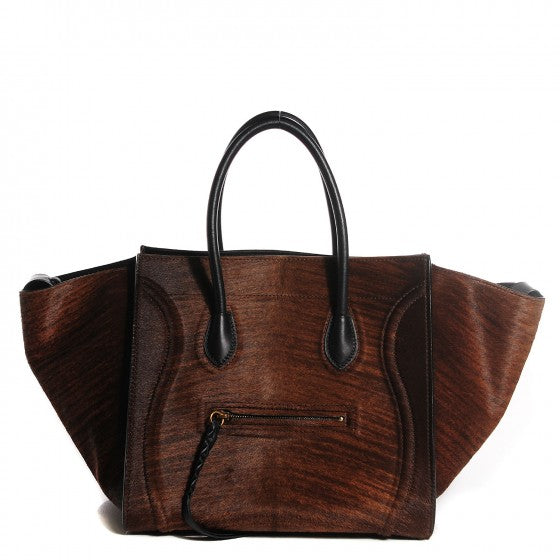 Celine Shaded Pony Hair Calfskin Medium Phantom Luggage Brown 1 of 14