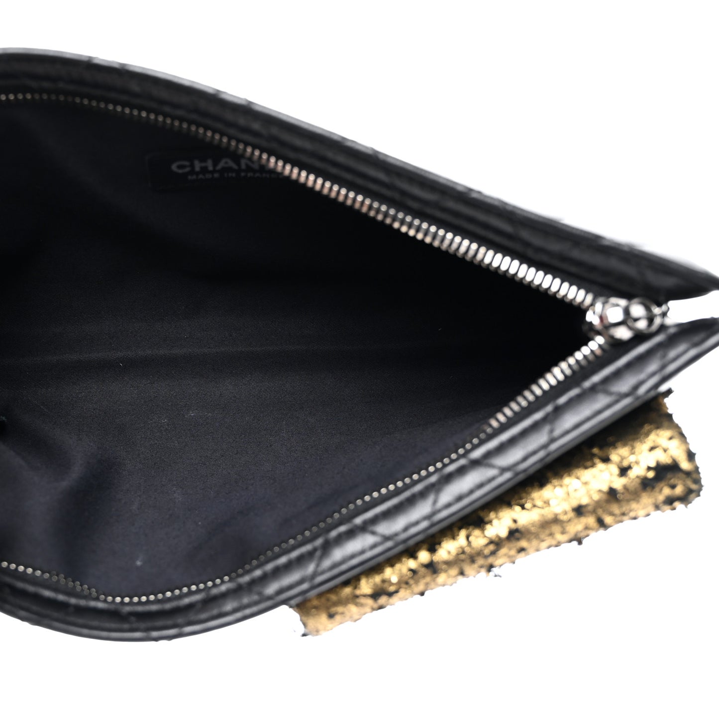 Lambskin Mineral Nights Pochette Wristlet Gold Black