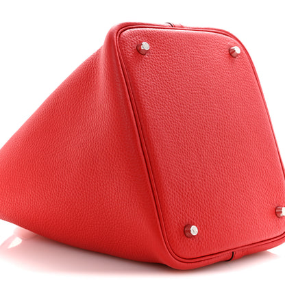 Hermes Taurillon Clemence Picotin Lock 22 MM Rouge de Coeur 9 of 11