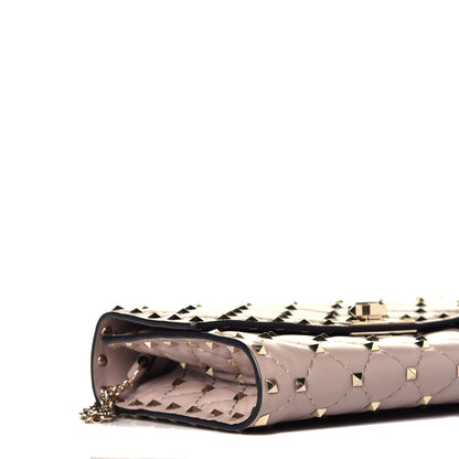 Valentino Garavani Lambskin Rockstud Spike Wallet on Chain Poudre 8 of 8