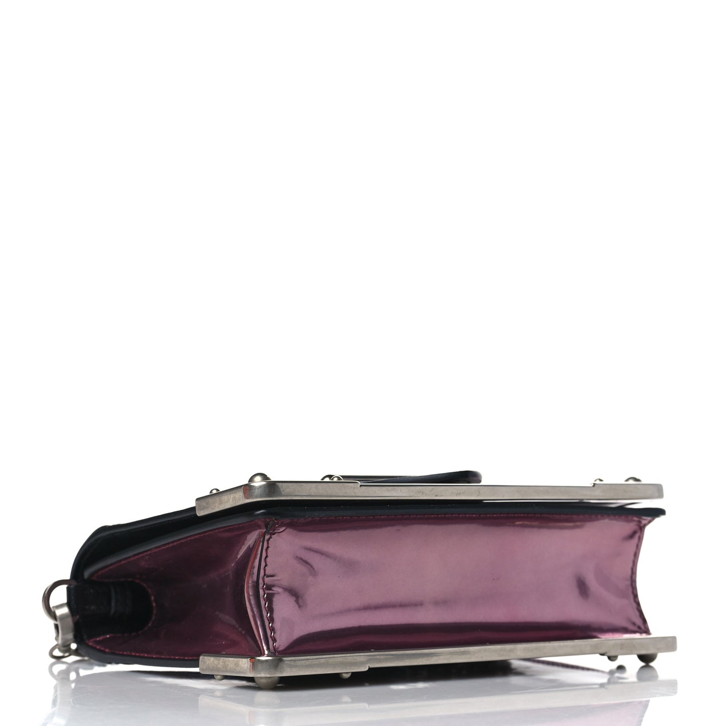 Metallic Vitello Saffiano Cahier Bag Ibisco Black