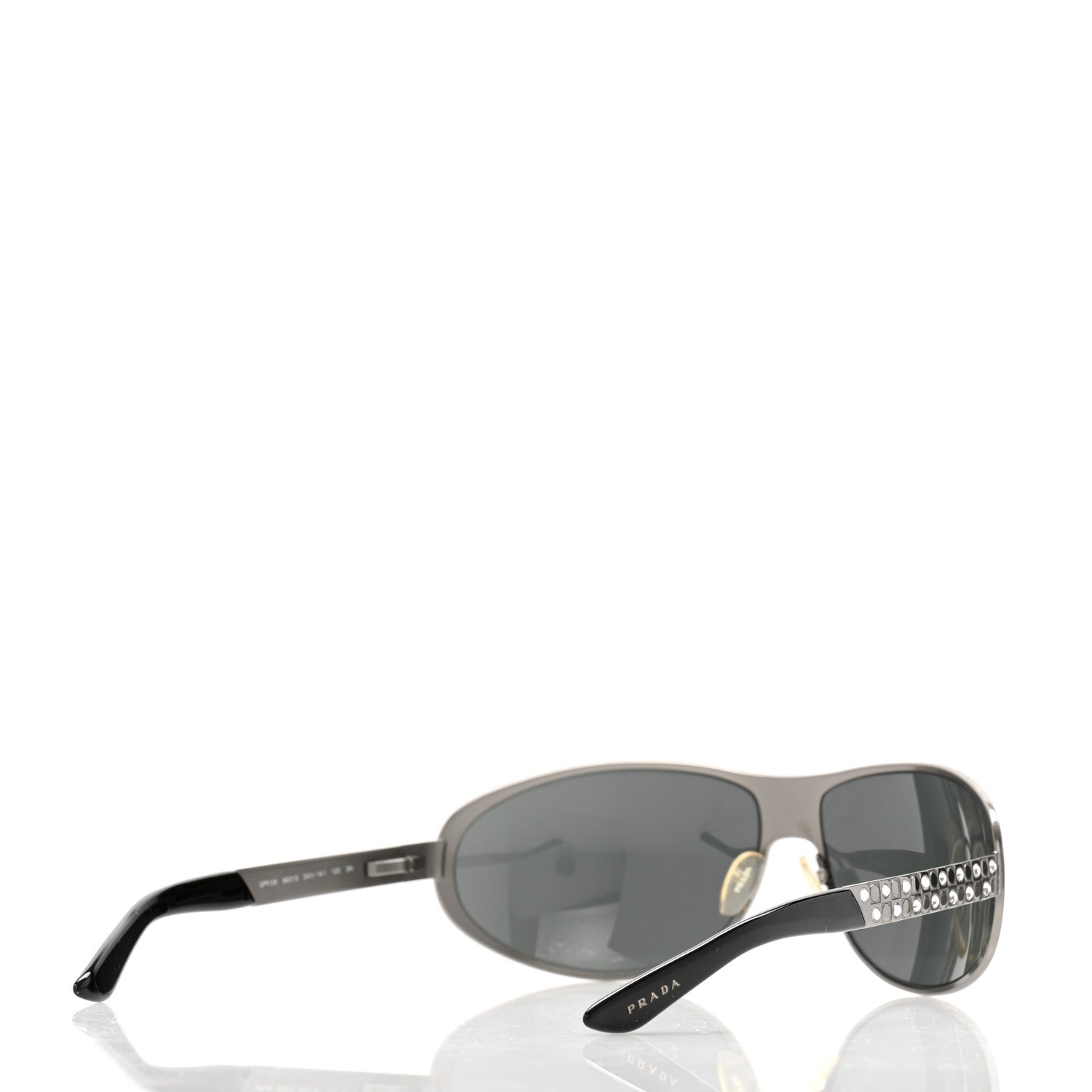 Prada Metal Crystal Sunglasses SPR 59I Black 4 of 8