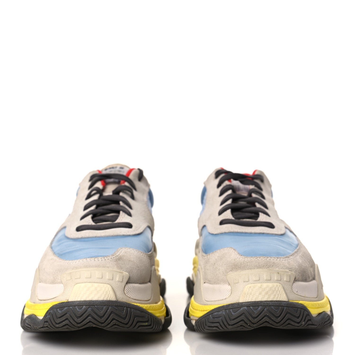 Balenciaga Nylon Suede Womens Triple S 2.0 Sneakers 41 Gris Bleu Rouge 2 of 8