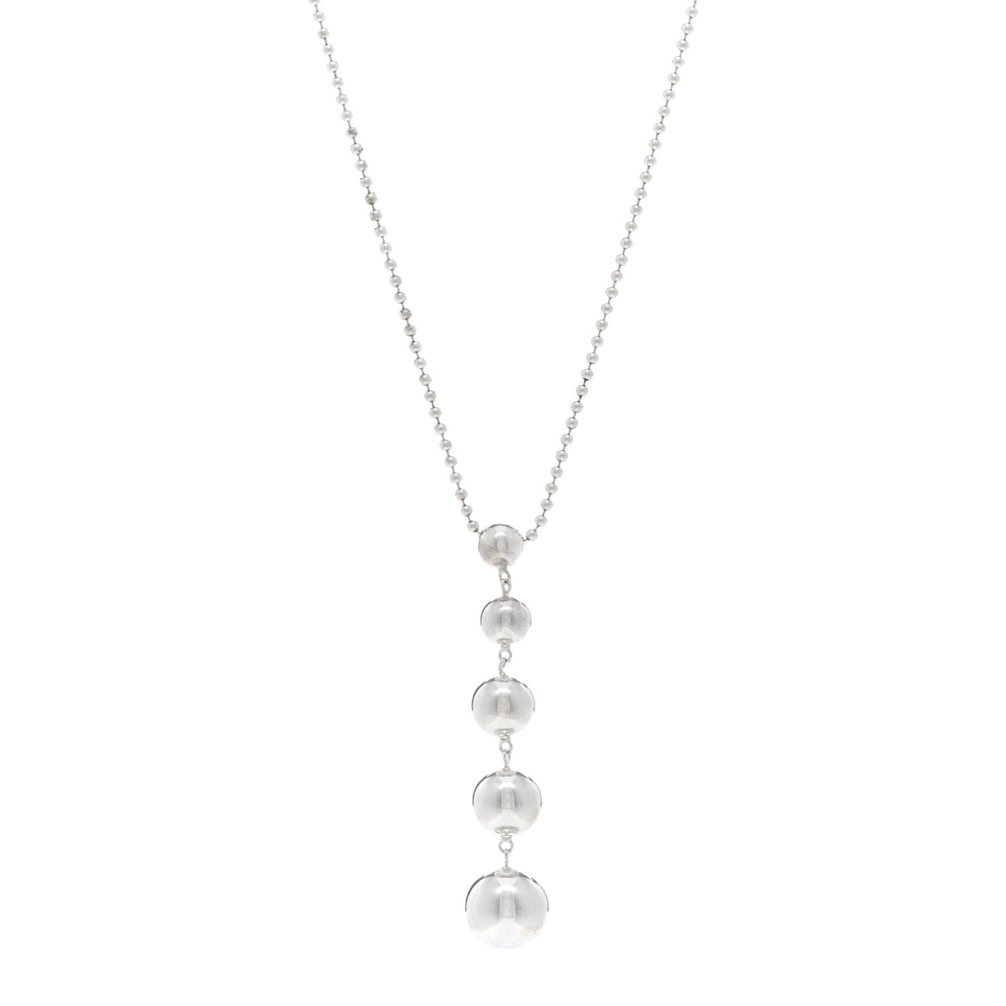 Sterling Silver Graduated Ball Drop Necklace