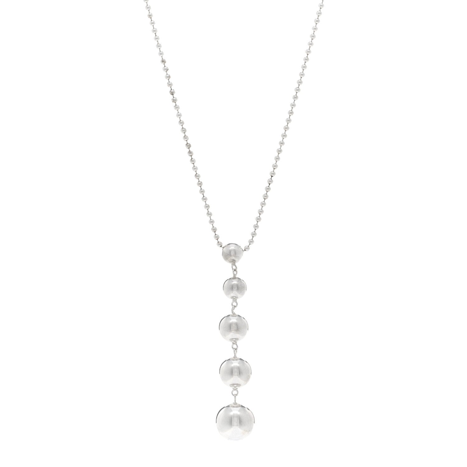 Tiffany Sterling Silver Graduated Ball Drop Necklace 1 of 4
