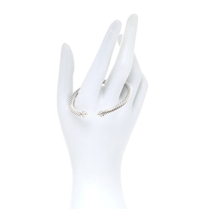 David Yurman Sterling Silver Diamond 5mm Cable Classics Dome Bracelet 2 of 5