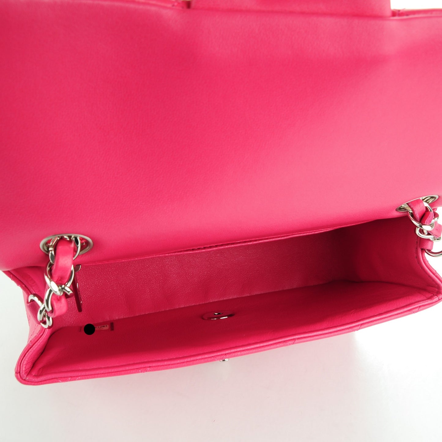 Lambskin Quilted Mini Rectangular Flap Dark Pink