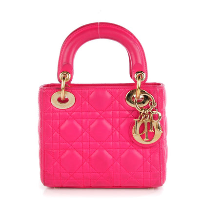 Christian Dior Lambskin Cannage Mini Lady Dior Fuchsia 1 of 8