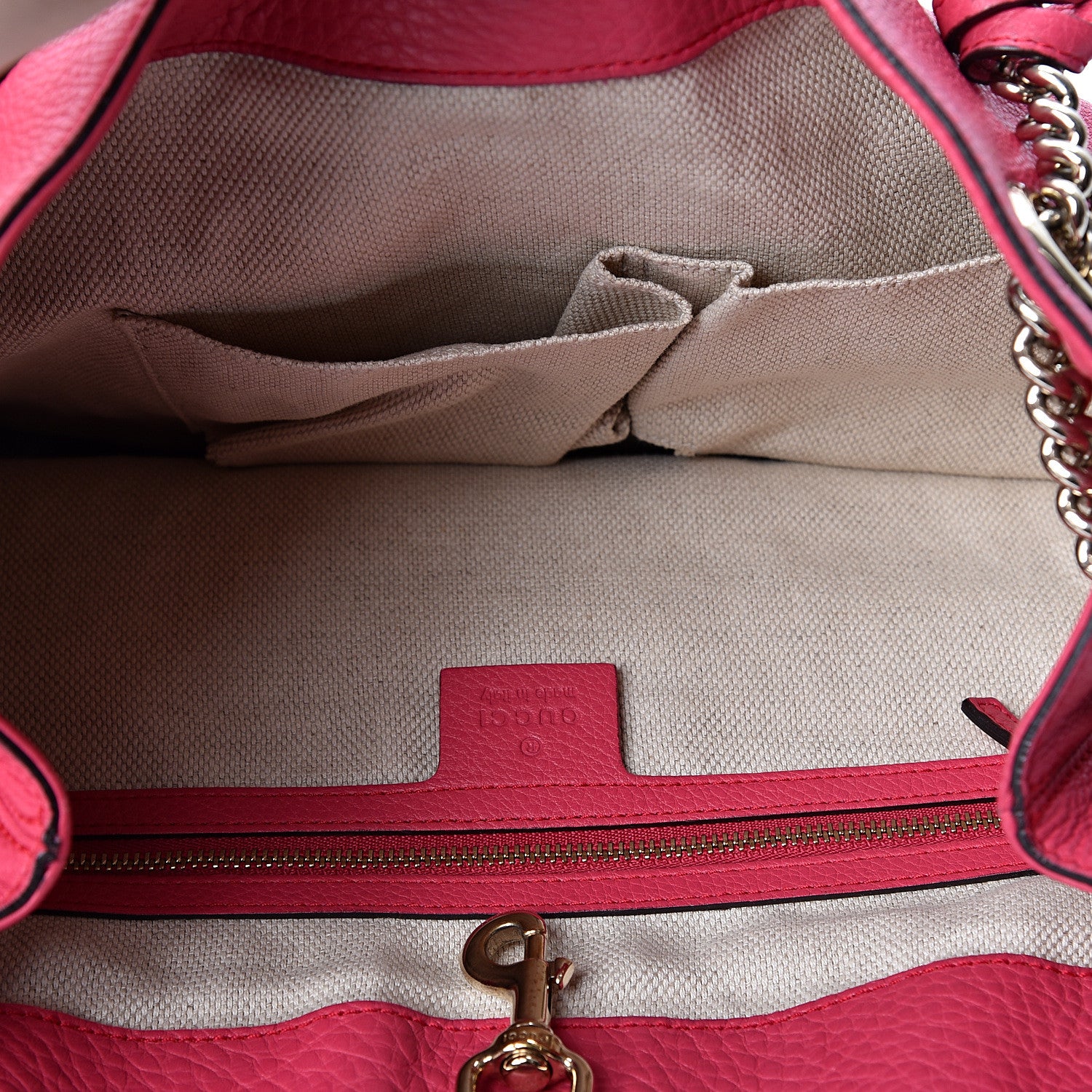 Gucci Pebbled Calfskin Medium Soho Chain Shoulder Bag Pink 4 of 9