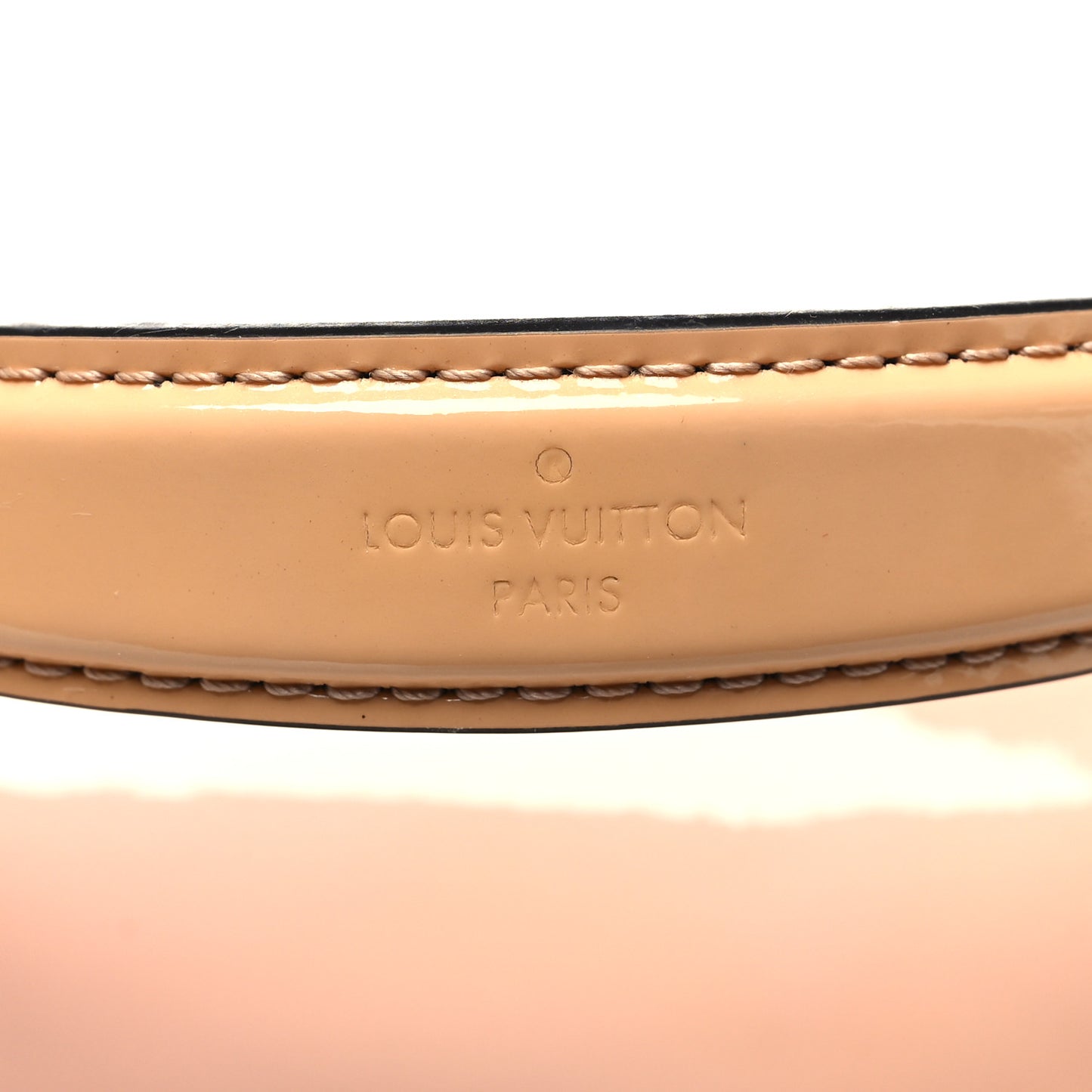 Patent Calfskin Monogram Cherrywood PM Rose Ballerine