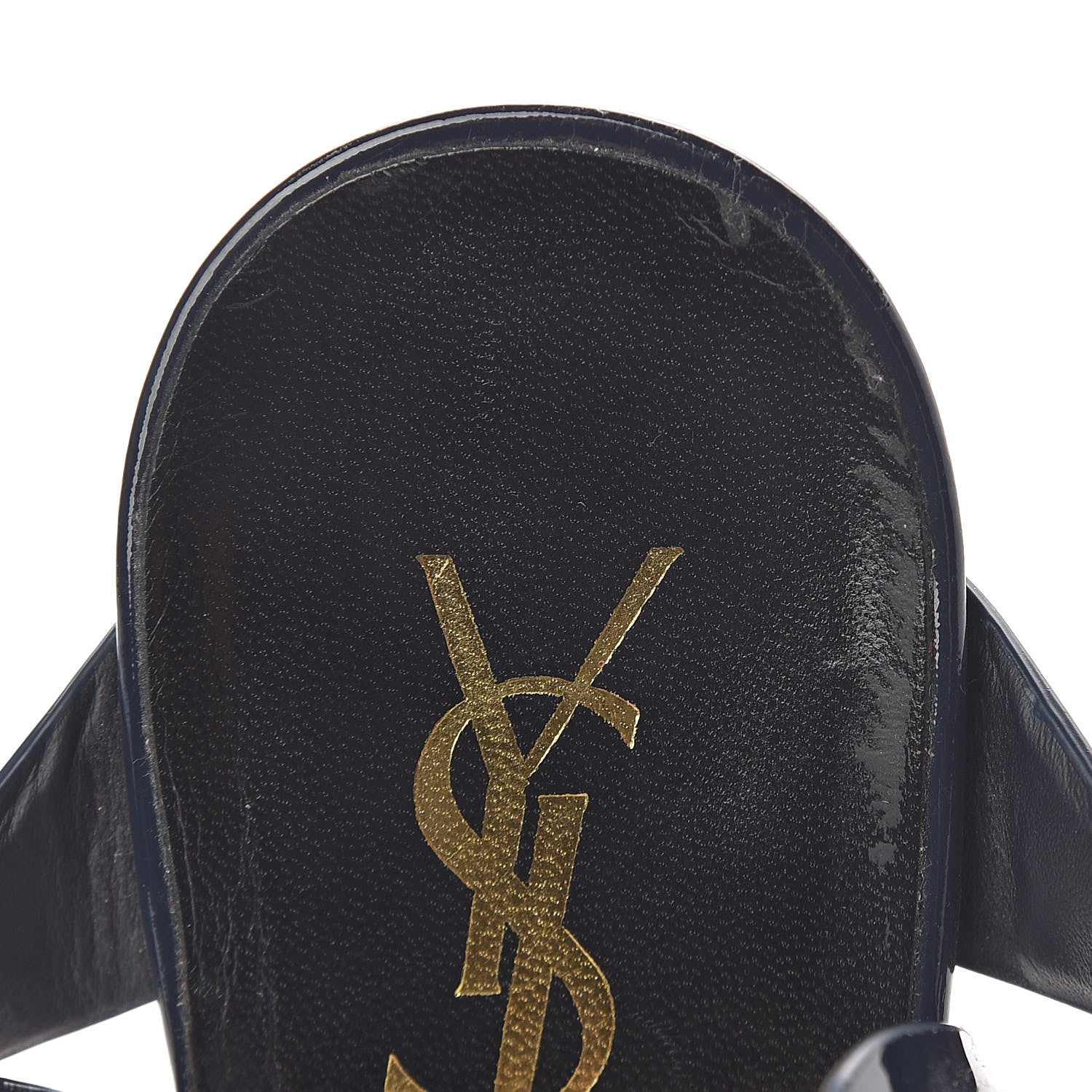 Saint Laurent Patent Tribute 105 Platform Sandals 39.5 Navy 12 of 13