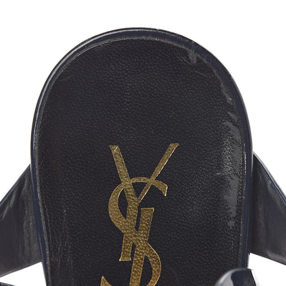 Saint Laurent Patent Tribute 105 Platform Sandals 39.5 Navy 12 of 13