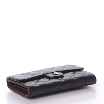 Chanel Lambskin Quilted Large Flap Wallet Black 4 of 12
