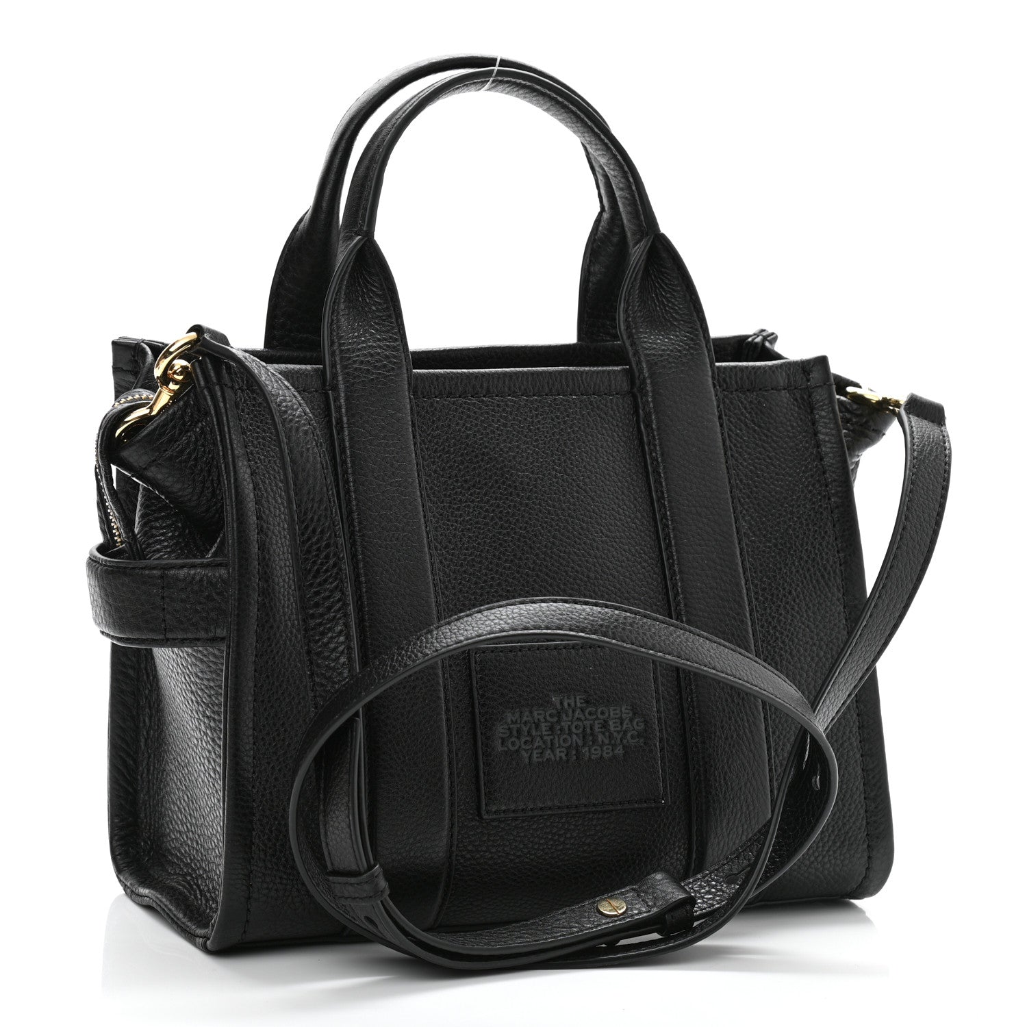 Marc Jacobs Grained Calfskin Small The Tote Bag Black 3 of 23