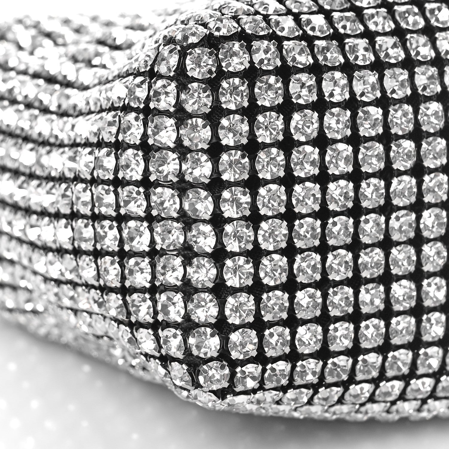 Alexander Wang Mesh Crystal Rhinestone Mini Heiress Pouch Black Silver 7 of 8
