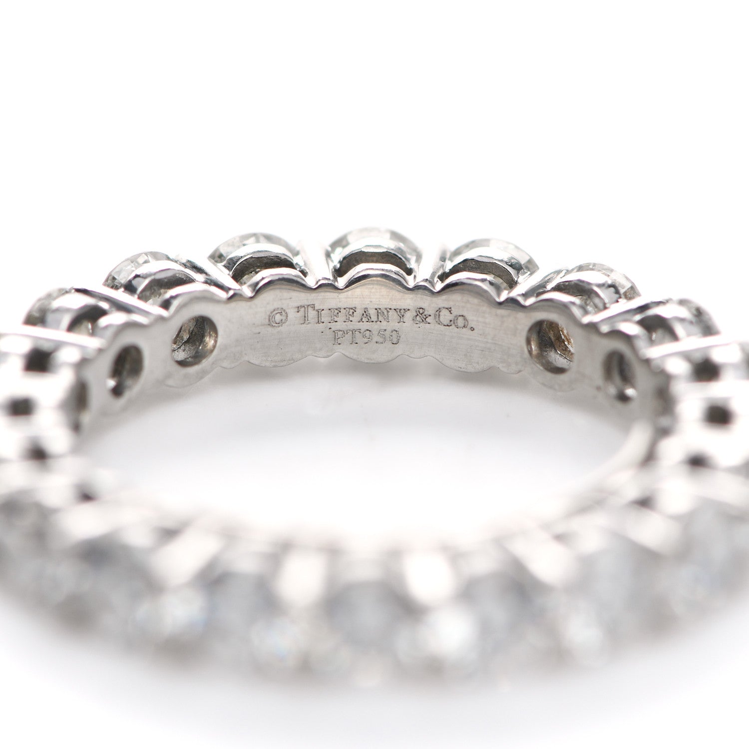 Tiffany Platinum Diamond 3.7mm Embrace Eternity Band Ring 53 6.5 4 of 6