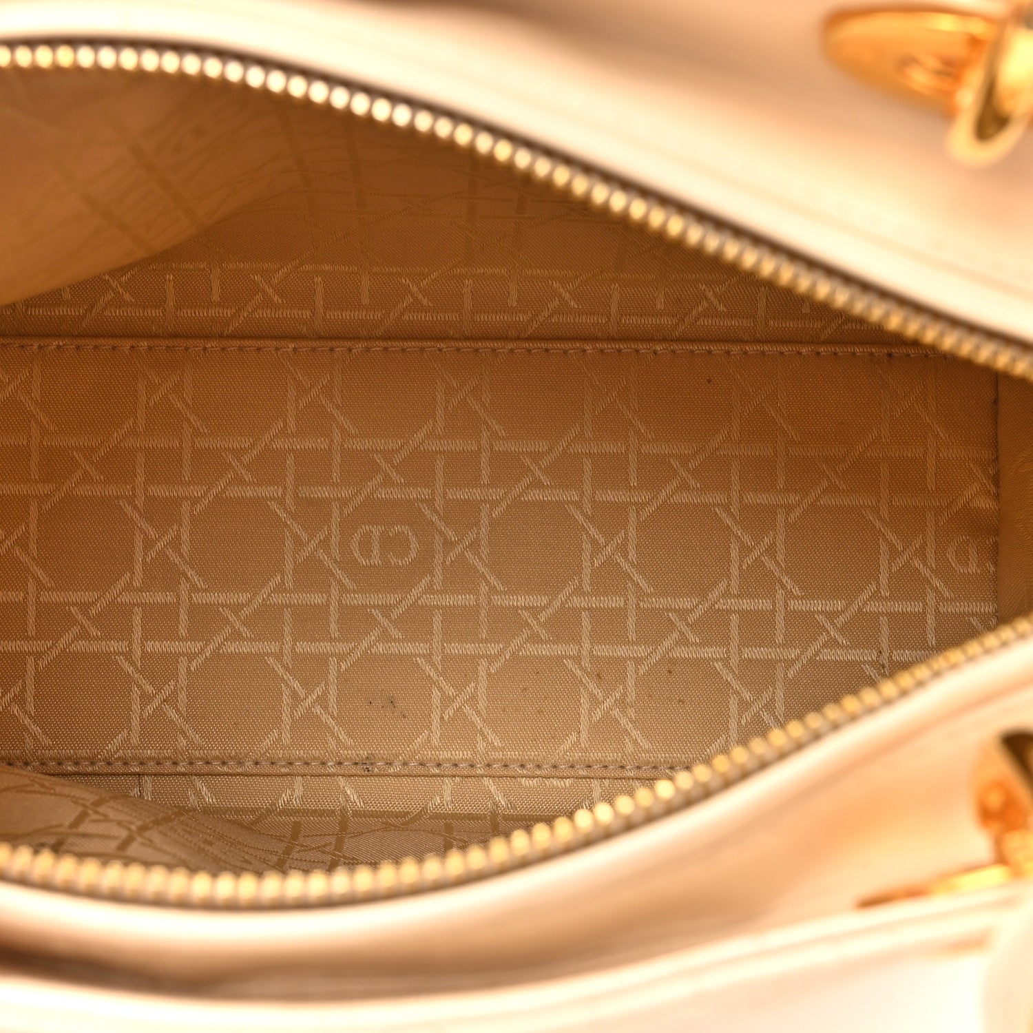 Christian Dior Lambskin Cannage Medium Lady Dior Beige 5 of 16