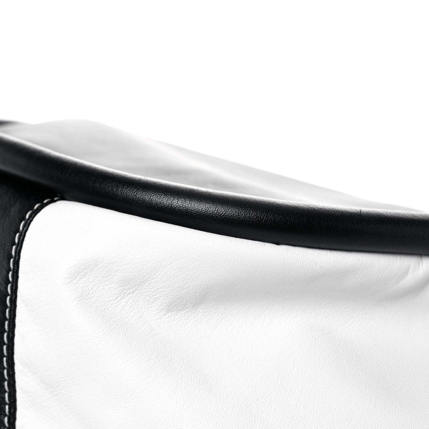 Nappa Colorblock Side Pockets Tote Black White