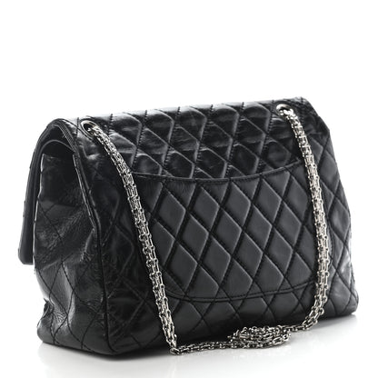 Chanel Glazed Calfskin Quilted Surpique 2.55 Reissue Flap Black 2 of 9