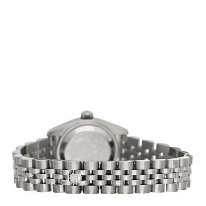Rolex Stainless Steel 18K White Gold Diamond Mother of Pearl 26mm Oyster Perpetual Datejust Watch 179174 3 of 5