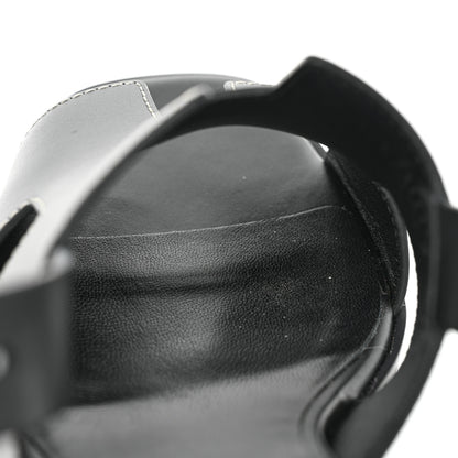 Hermes Calfskin Elbe 60 Sandals 38 Black 10 of 11