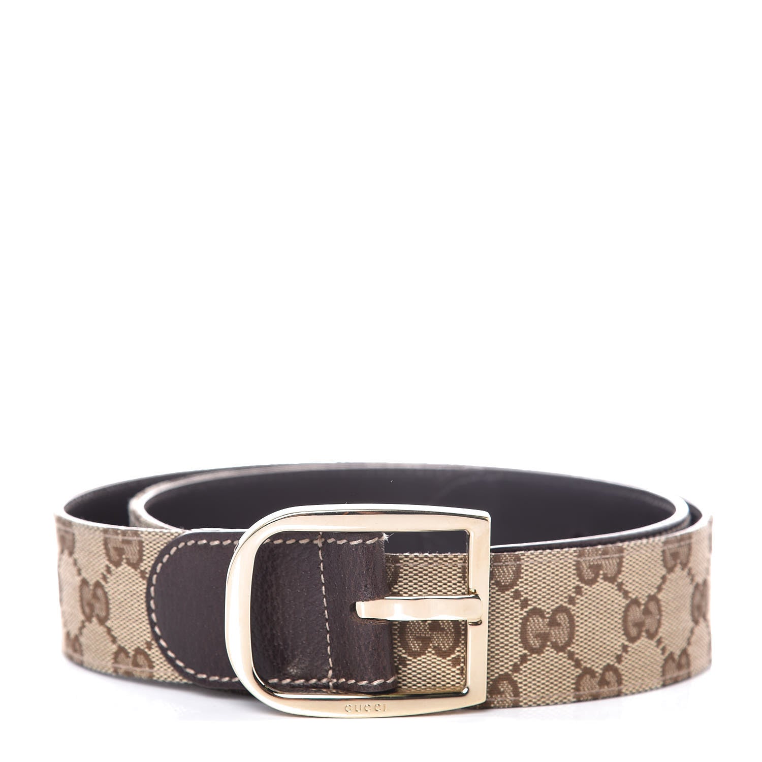 Gucci Calfskin GG Supreme Monogram Belt 90 36 Dark Brown 1 of 6