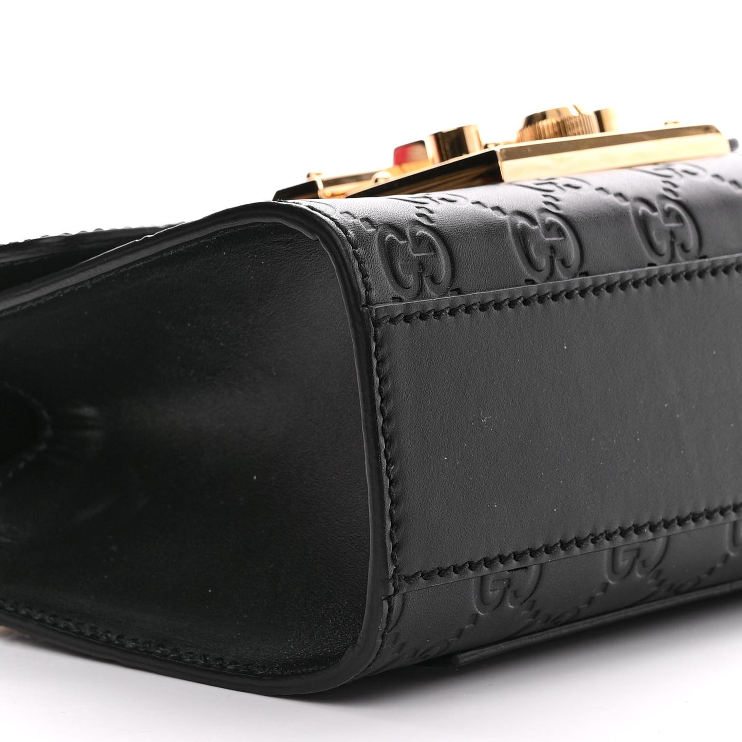 Guccissima Small Padlock Shoulder Bag Black