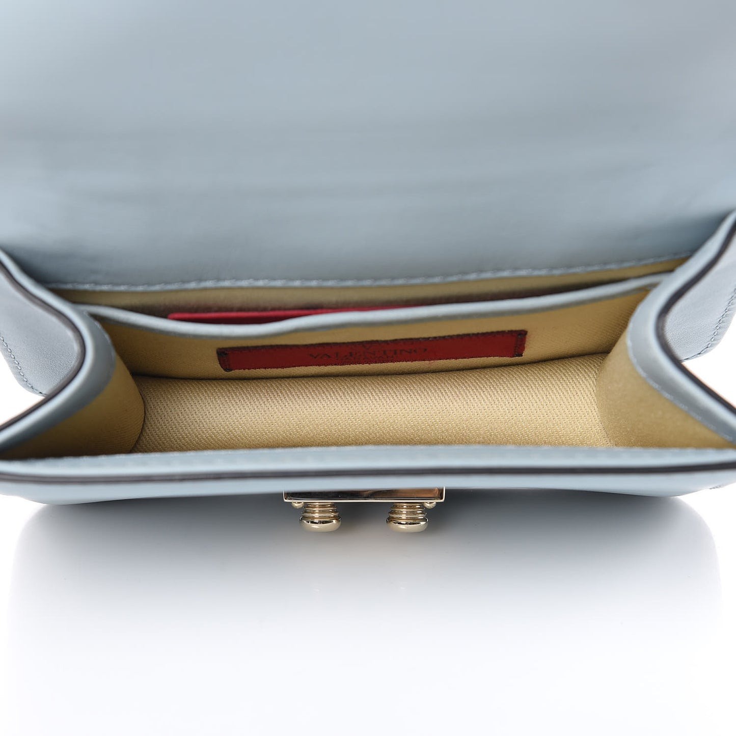 Vitello Mini Glam Lock Rockstud Flap Sky Sorbet