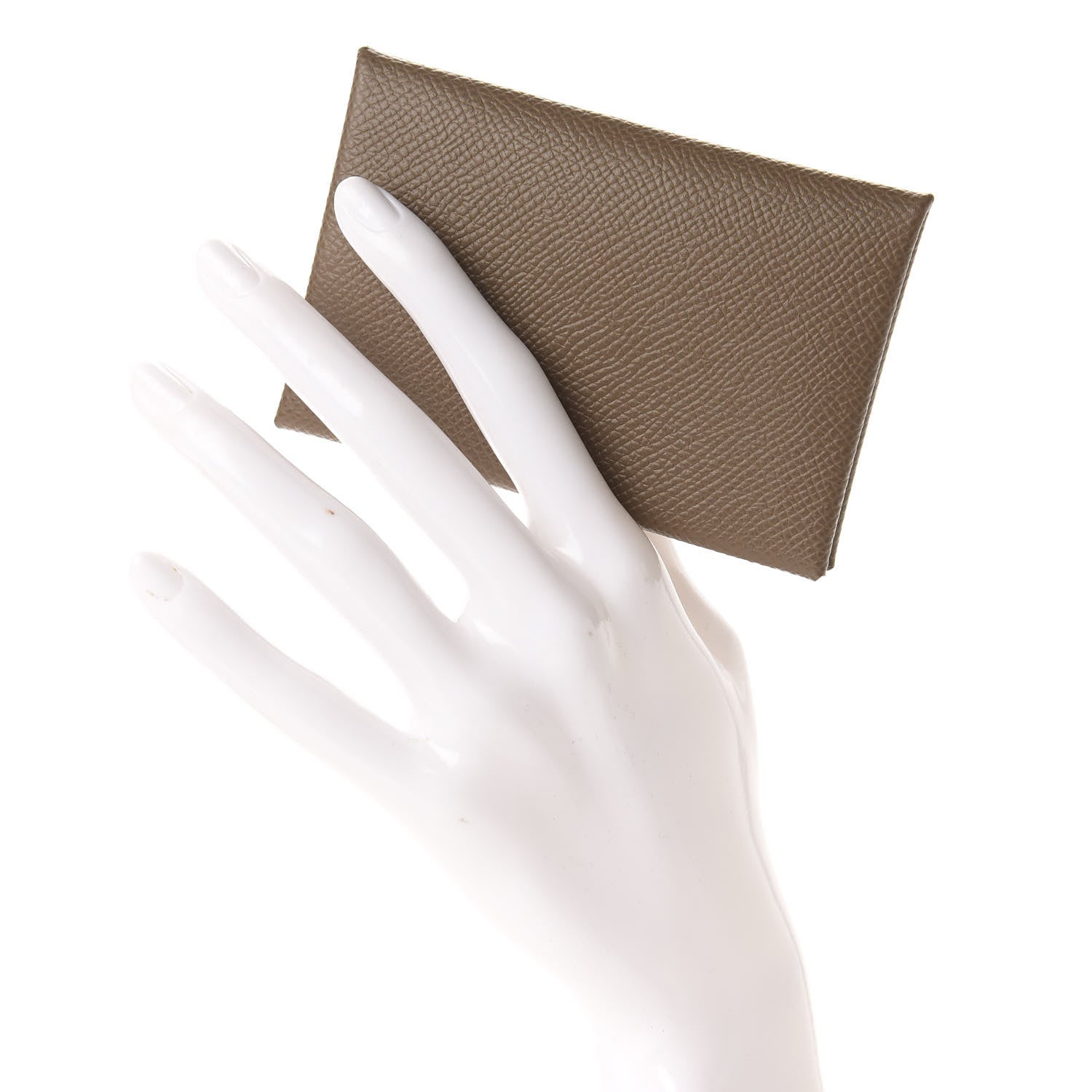 Hermes Epsom Calvi Card Case Etoupe 2 of 7