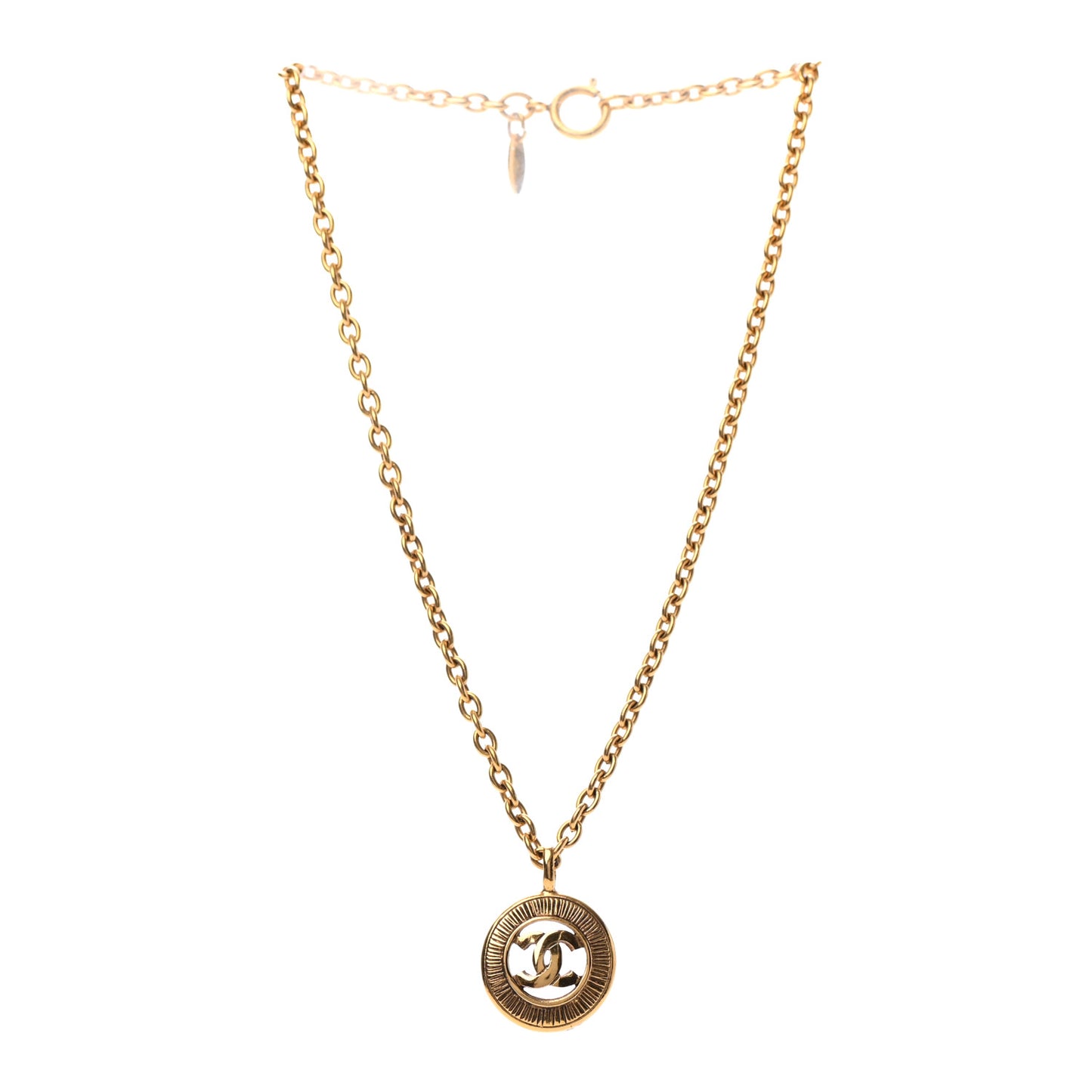 CC Chain Pendant Necklace Gold