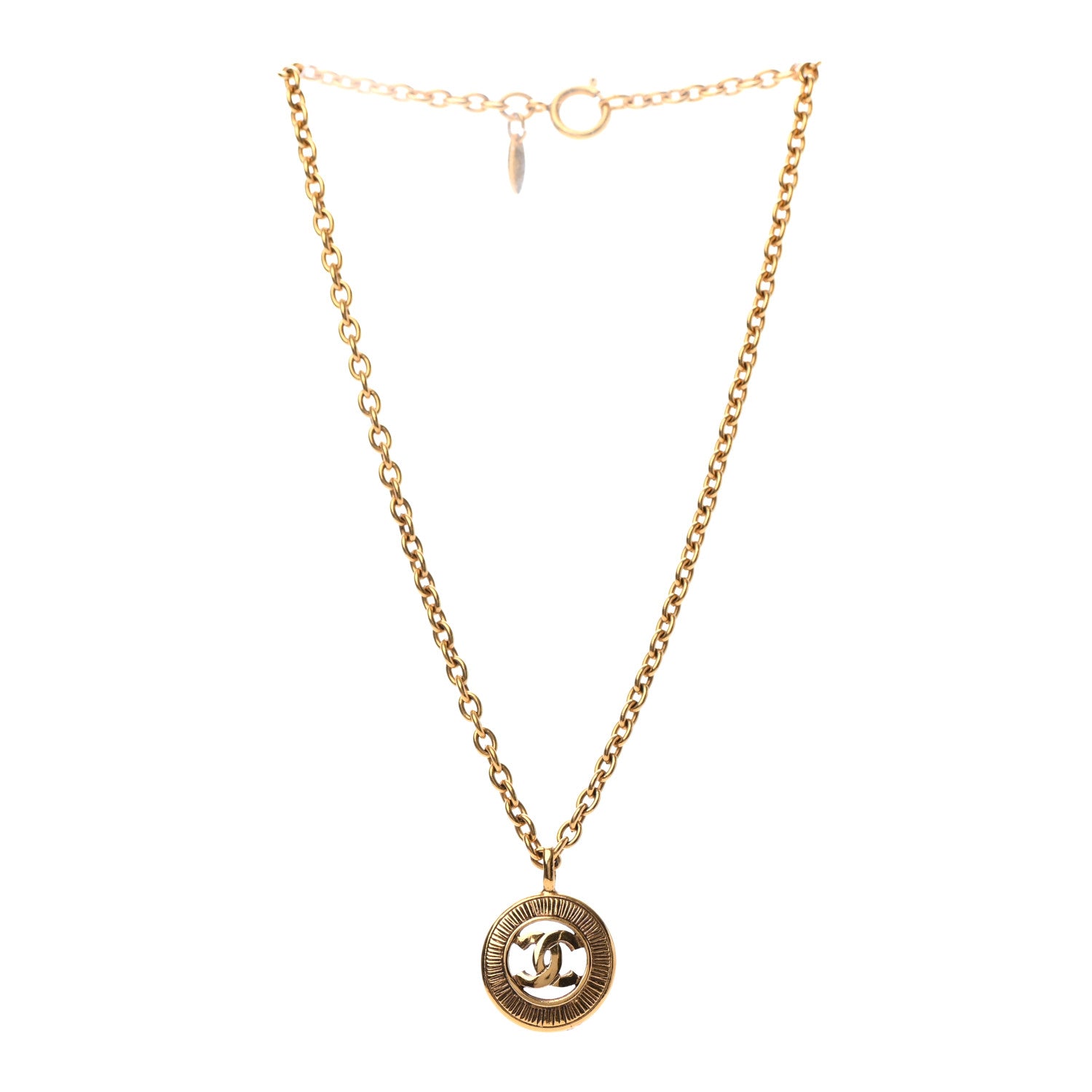 Chanel CC Chain Pendant Necklace Gold 3 of 7