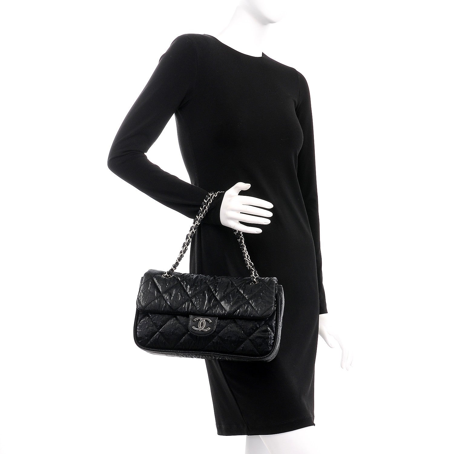 Chanel Coated Canvas Quilted Le Marais Flap Black 2 of 8